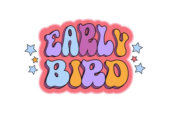 Early Bird Coffee Mug Sticker for Crafts and Coffee