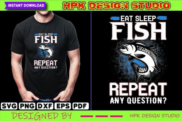 Eat Sleep Fish Repeat: A Versatile Embroidery Design