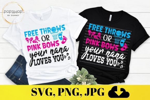 Free Throws Pink Bows Gender Reveal Graphics Review