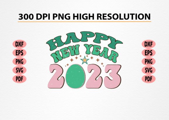 Happy New Year Retro Graphics for T-Shirt Designs