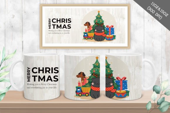 Mug Christmas Cat Sublimation: A Festive Graphics Addition