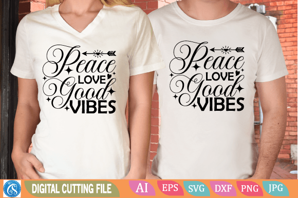 Peace Love Good Vibes: A Versatile T-Shirt Design Graphic