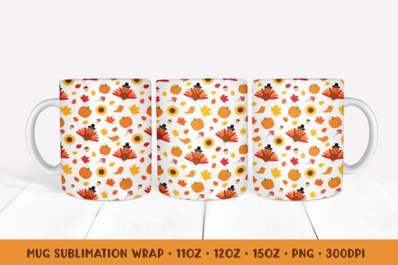 Thanksgiving Mug Sublimation Wrap: A Versatile Graphics and Illustrations Asset